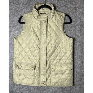 FRYE Women's Quilted Vest Jacket Size S Small Olive Green Diamond Pockets